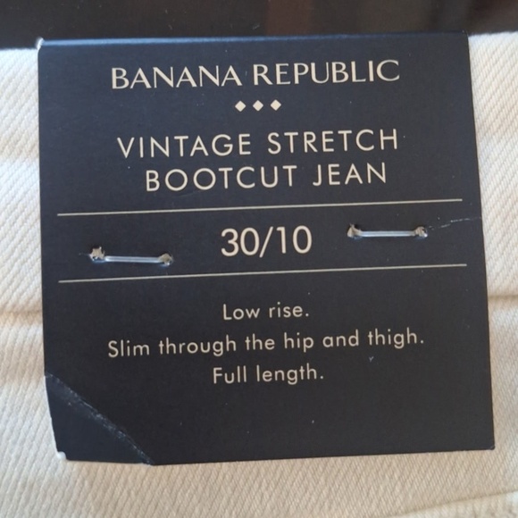Bootcut Low Rise Jean Banana Republic Vintage Stretch Ecru Denim Pants Sz 30/10 - Picture 11 of 13